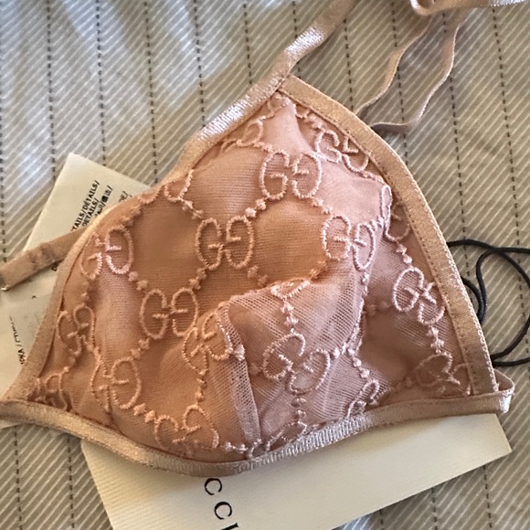 Gucci Blush Pink Logo Bralette - Picture 2 of 5
